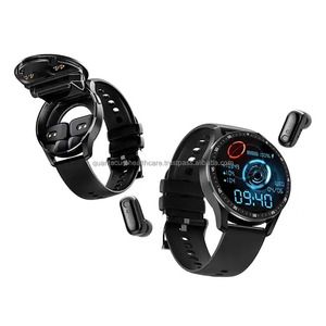 QC T1 X7 BT呼叫智能手表带入耳式耳塞音乐播放器TWS 2合1耳机男女通用智能手表1.32英寸屏幕BLE 5.0