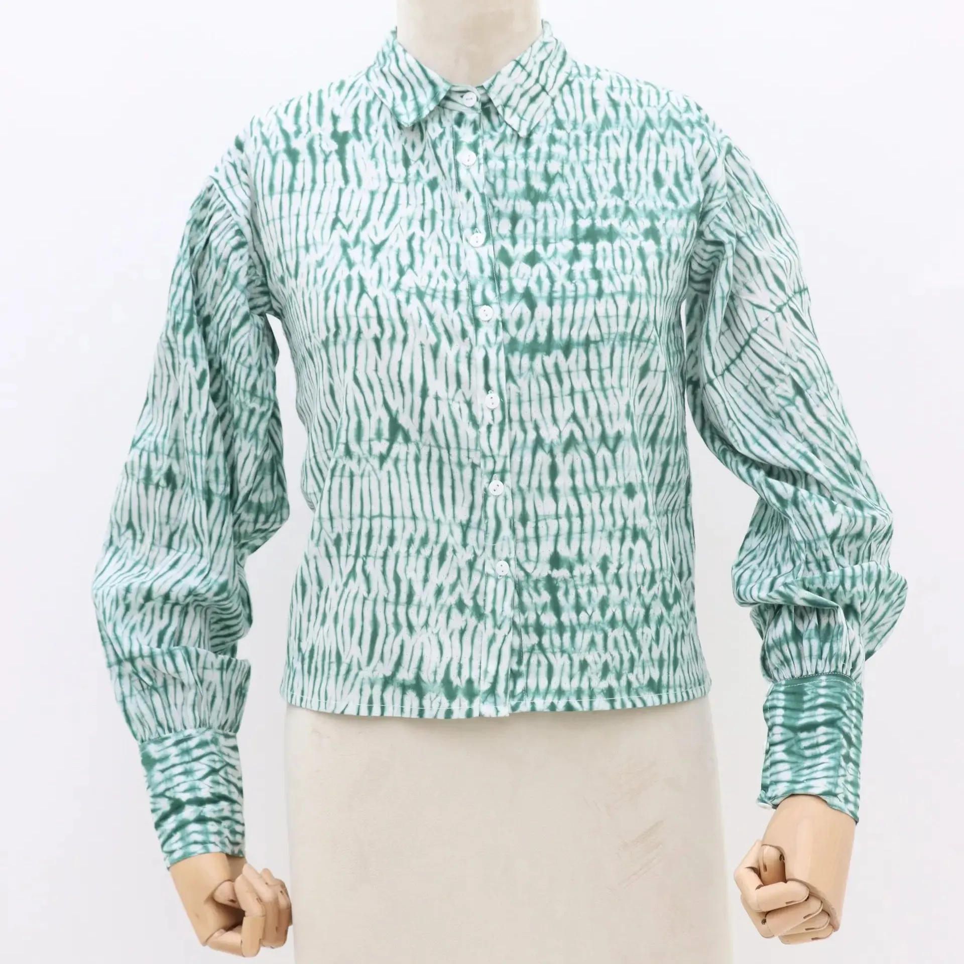 Haut de style chemise avec manches longues chemise à patte complète fabriquée en Inde personnalisée ODM 100% coton