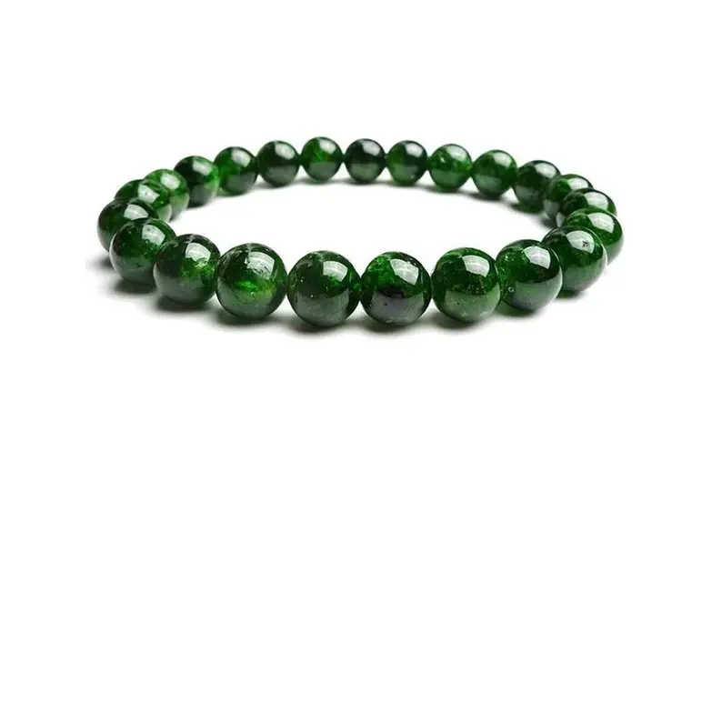 Pulsera de diópsido cromado ajustable 8mm cuentas elásticas venta al por mayor de piedras preciosas lote a granel pulsera de cristal hombres mujeres joyería ideas para regalos