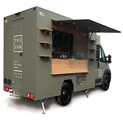 Caminhão de comida móvel de sorvete de catering totalmente equipado/caminhão de comida usado com permissão de vendas/caminhão de comida ao ar livre pronto para fornecimento