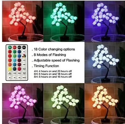 RGB สีสันสดใส: 18 สีไฟ + รีโมทคอนโทรล