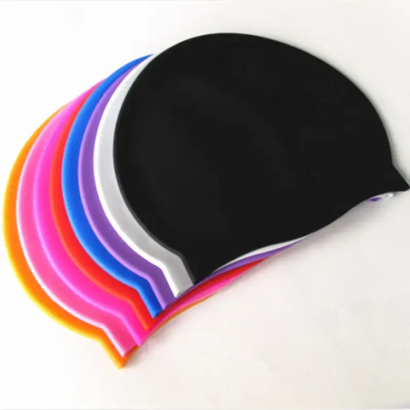 OEM-Gorra de natación de varios colores, gorro de tela de LICRA con logotipo personalizado