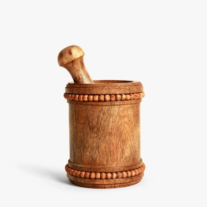 Sıcak satış ahşap harç ve Pestle seti otlar sarımsak Pounder basın baharat mutfak kullanımı için ucuz fiyata - Product Image 5