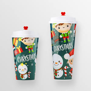 Custom 12Oz 16Oz 24Oz Hard <span class=keywords><strong>Cup</strong></span> Bubble Theekop Regenboog Frosted Holografische Pp Injectie Plastic Binnenstickering - Product Image 6