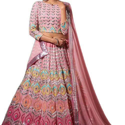 מעצב אוסף 2023 חתונה ללבוש Lehenga הצ 'ולי עם מפואר תחרה רקמה עבודת Dupatta הודי עיצוב