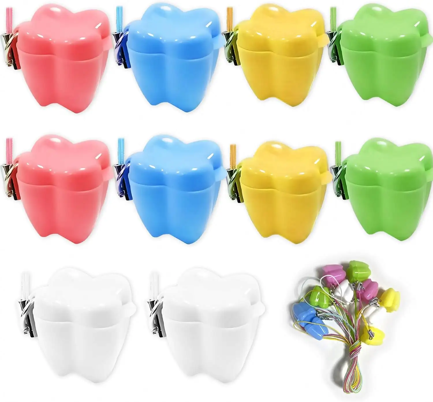 Caixa de dentes para crianças, chaveiro de decoração em formato de desenho animado, caixa de leite para dentes, presente para clínica odontológica