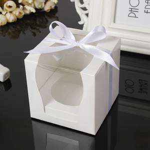 Weißer einzelner Cupcake-Behälter mit Einst eck fenster Individueller Karton für Muffins Kakao bomben-für Lebensmittel MOQ 50St