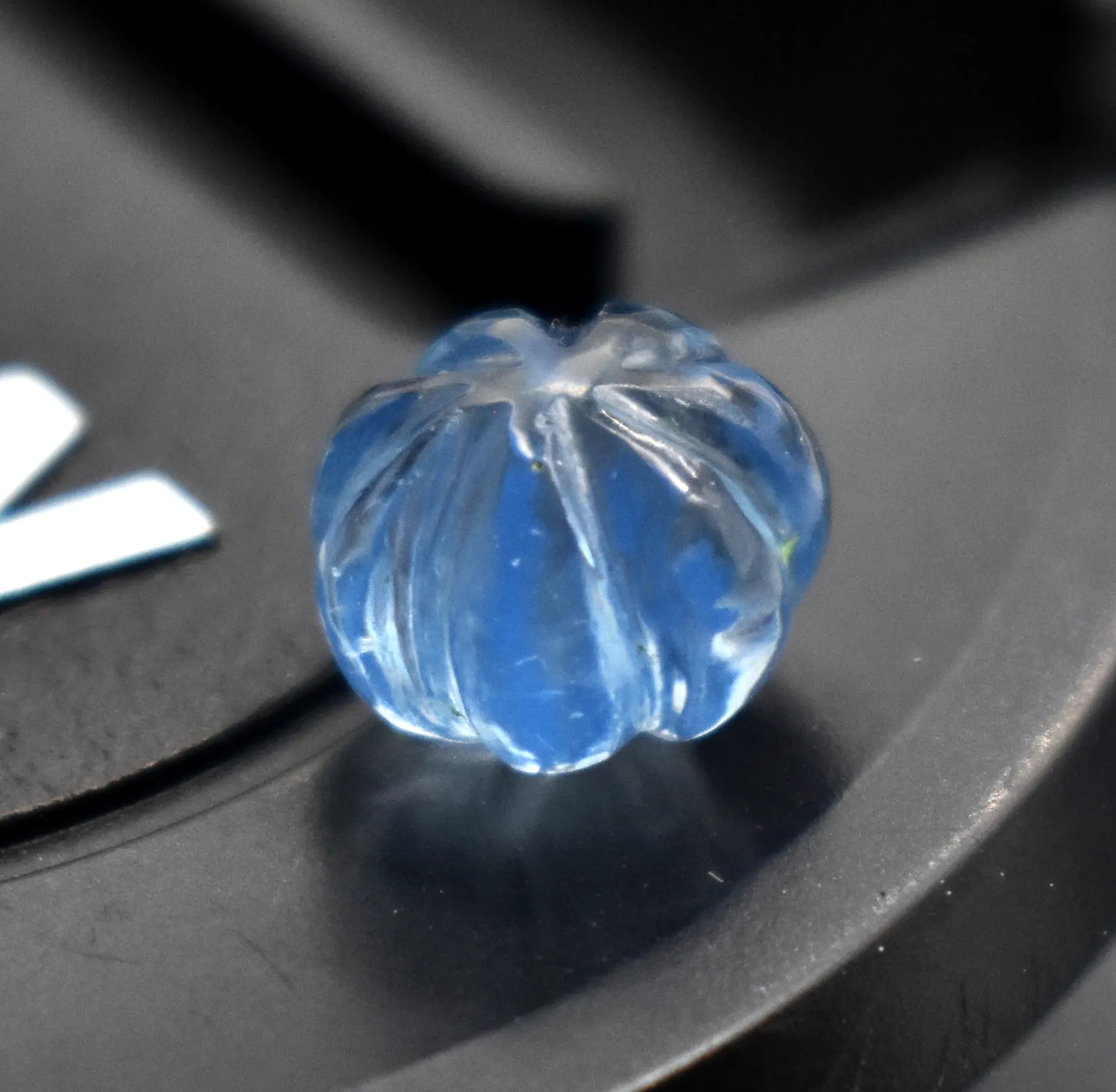 Cuentas de cristal de calabaza talladas con Topacio Azul de Londres para la fabricación de joyas, cuentas de piedras preciosas sueltas de 10 MM de tamaño, Cristal Tallado