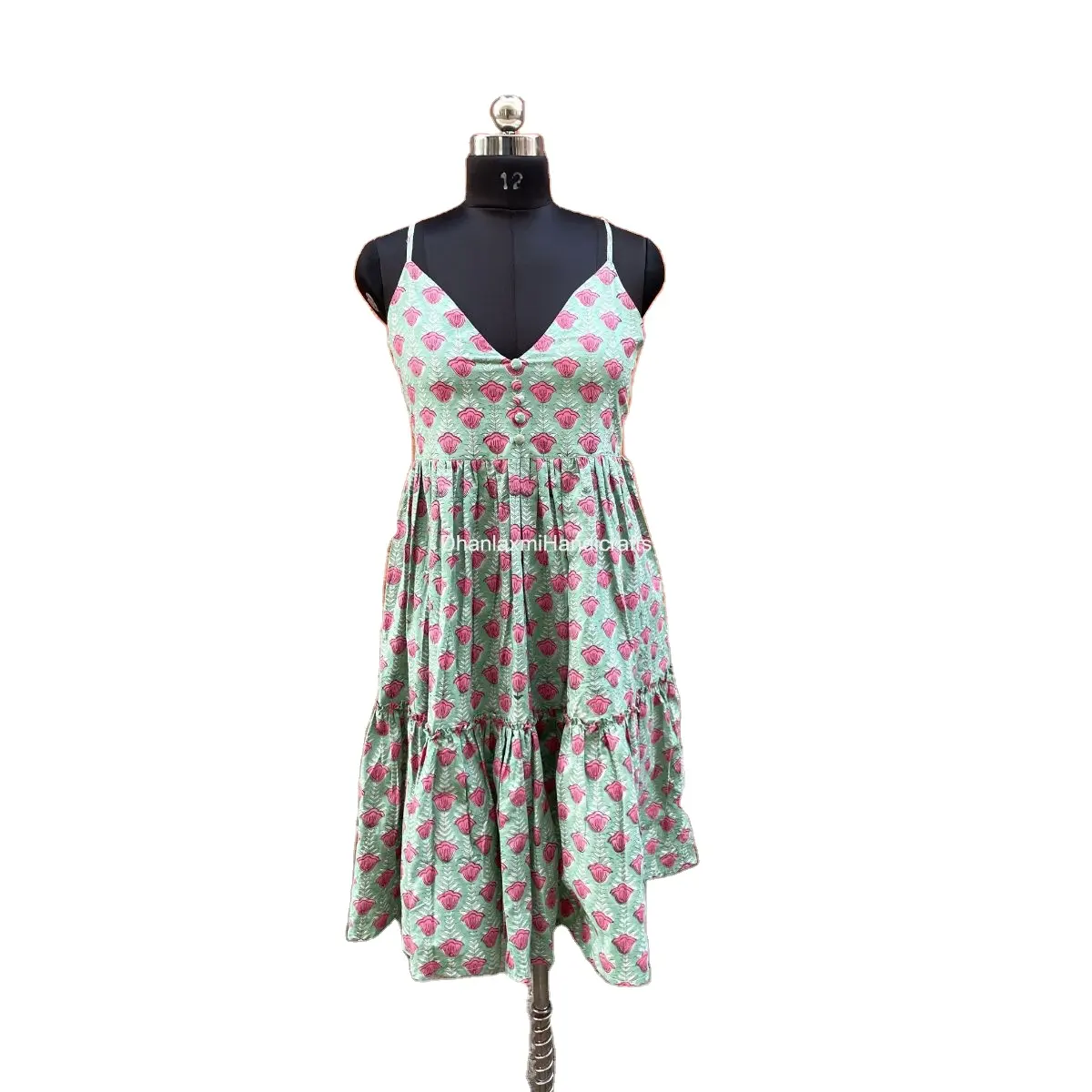 Vestido largo étnico bohemio para mujer, ropa 100% de algodón, estampado a mano, multicolor, con tirantes