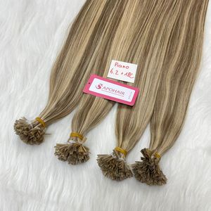 トレンドミニケラチンフラットヒントヘアエクステンションミックスピアノカラーナチュラルストレートスタイルトレンド人毛エクステンション