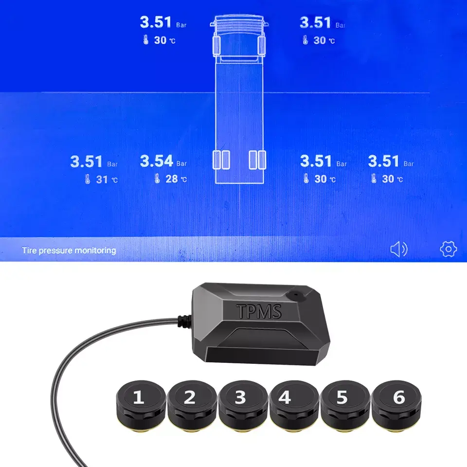 Système de surveillance de la pression des pneus sans fil pour camion 15 bars Android TPMS Capteur de pression des pneus système de surveillance de la pression des pneus pour camion