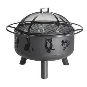 Ağır dövme demir ateş çukuru kapalı açık yuvarlak şekil Metal standı bakır bak dökme demir ateş çukuru toplu yapılan Corten çelik - Product Image 5