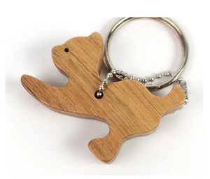 Último diseño simple llavero de madera forma personalizada animal gato diseño Logo llavero Rectangular llavero de madera en blanco - Product Image 3