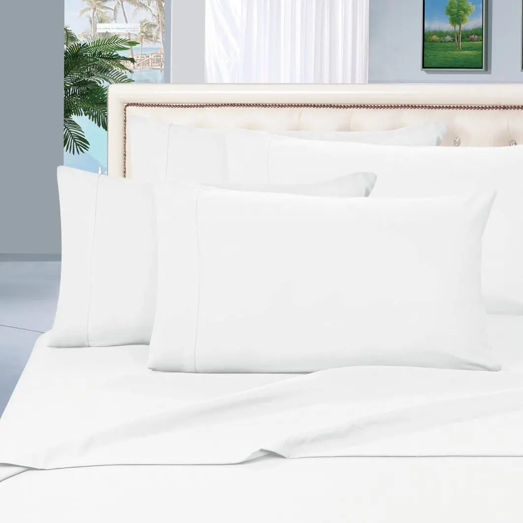 Jogo de cama de algodão feito no atacado, confortável, branco, conjunto de lençol de cama para hotel, venda disponível em preços baixos