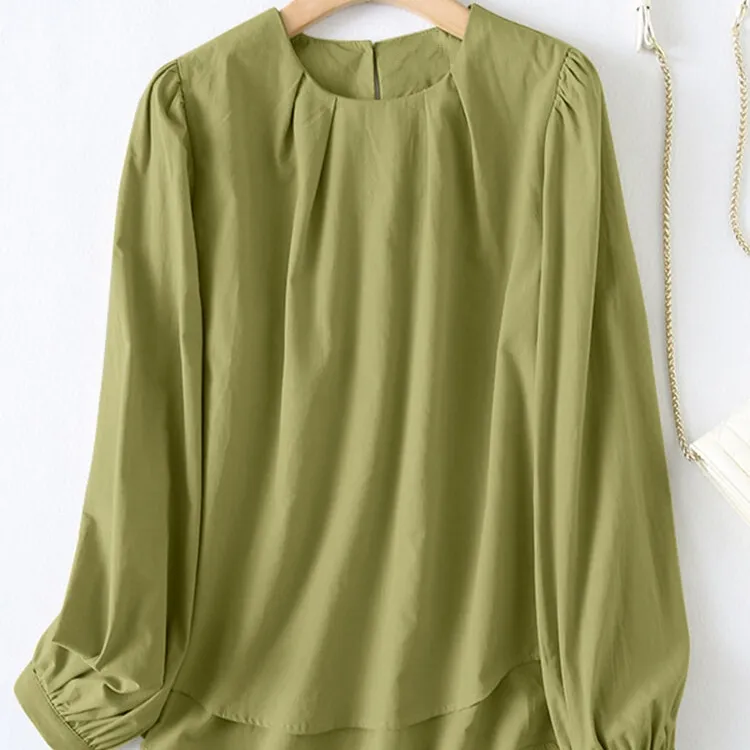 Camicia da donna su misura in tessuto invernale Peach top e camicette per donna camicie estive in cotone e lino per donna Sws-ws-557