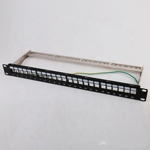 CAT6A屏蔽1U 19英寸RJ45梯形插孔满载24端口FTP CAT6A接线板，用于服务器机架 - Product Image 2