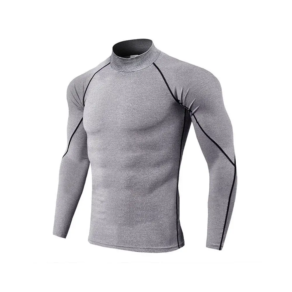 Top venduto di alta qualità a basso costo camicia di compressione abbigliamento sportivo manica lunga da corsa camicia Slim Fit per gli uomini