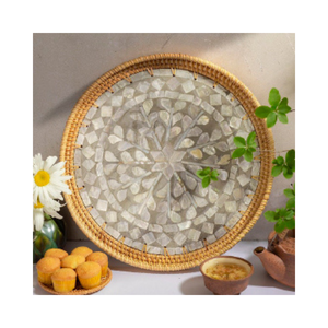 圣餐套装藤制珍珠母托盘材料产地模型托盘彩色 - Product Image 5