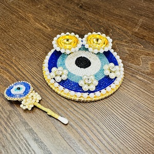 ロイヤルエレガントなRoli Kumkumプレートビーズパール付き新デザインお祝いDiwali Rakhi Pooja伝統的な室内装飾ギフト - Product Image 4