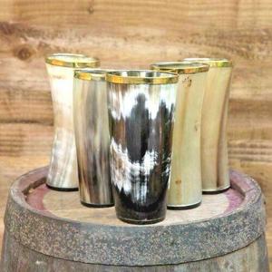 SmarkExports el işi Viking boynuz oyma cam Artisanal kalite çay deniz kabuğu damarları cilalı Buffalo Horn ham kabuk - Product Image 1