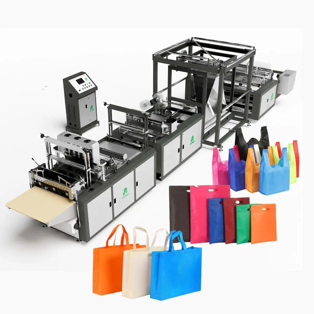 Cinq doigts exporte une petite machine de fabrication de sacs de tissu de sacs non tissés en coton à chargement entièrement automatique