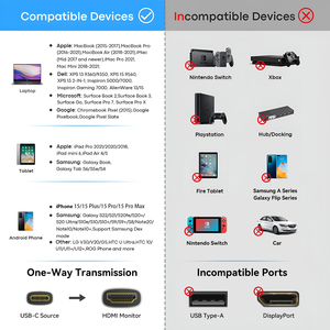 USB C至HDMI 8K 60Hz 4K 120Hz适配器电缆类型C HDMI 2.1迅雷3/4兼容苹果笔记本华为视频监视器 - Product Image 4