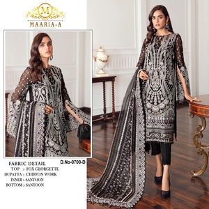 Yüksek kaliteli ağır Georgette <span class=keywords><strong>Alkaram</strong></span> takım ağır nakış dizisi iş desen hint pakistan düğün partileri için giyim