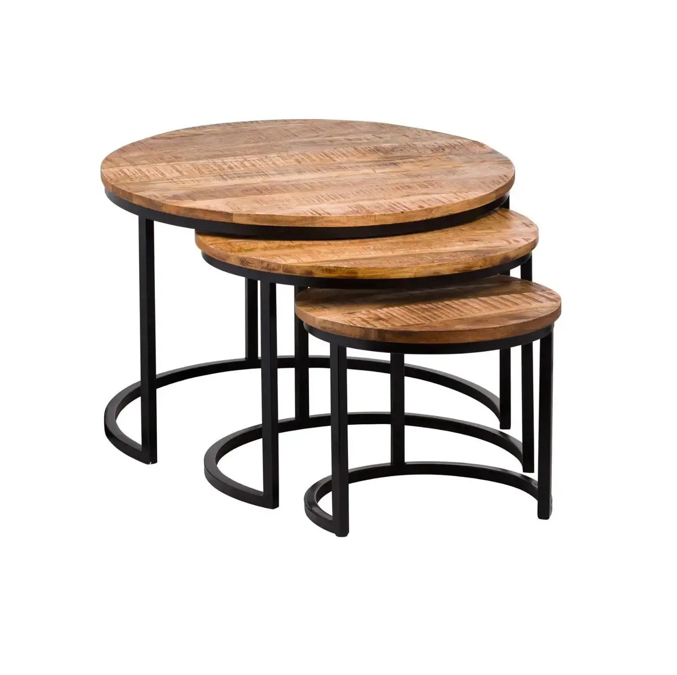 Ensemble de 3 tables basses rondes en aluminium brut antique doré pour le salon et la chambre à coucher, meilleures ventes de tables d'appoint modernes gigognes