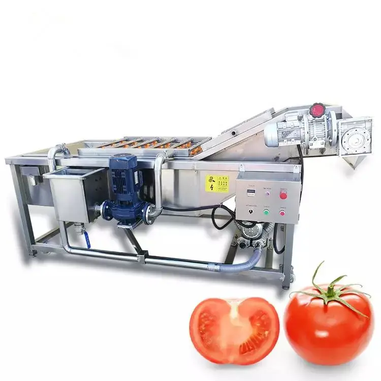 Fruit & Vegetable Washing Machine Fruit Bubble Washing Dehydration Machinery And Equipment