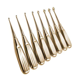 Toptan görünümlü Spinal aracı kemik Curette seti gül altın kaplanmış Metal çelik 8 adet Volkmann kemik Curette keskin kaşık Curette