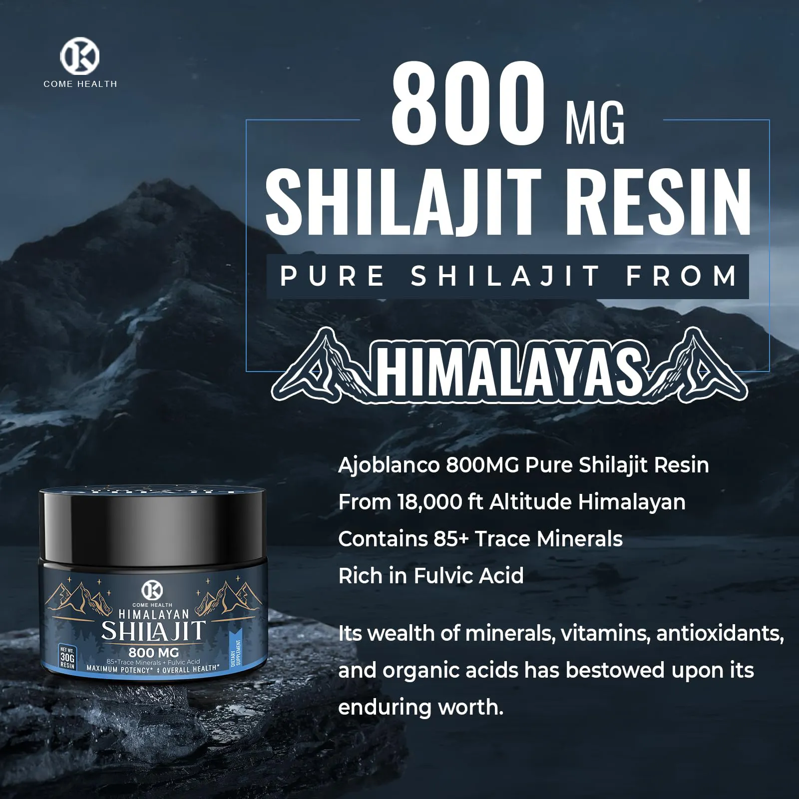 OEM Label pribadi kualitas tinggi organik Himalaya murni Resin Shilajit ekstrak vitalitas dan kesehatan Booster