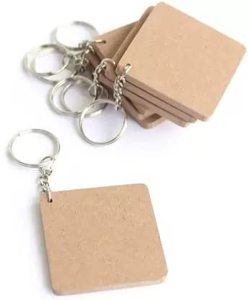 Llavero de madera número 5, llaveros de madera simples personalizados con forma de rectángulo, gancho para llave, etiqueta de llavero de Metal para regalo - Product Image 4