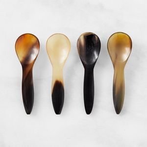 环保时尚水牛/牛角餐具套装，带长柄沙拉服务勺子玛瑙餐具 - Product Image 4