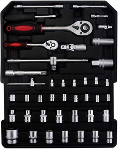 799件工具箱铝拉杆箱工具套装银屋手持修理手动工具套装工具箱组合储物箱 - Product Image 2