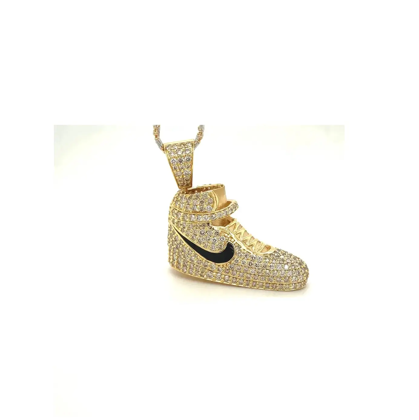 Yüksek talep ayakkabı şekli Hip Hop kolye ile 14k gerçek altın mevcut uygun fiyata lüks Hip Hop kolye