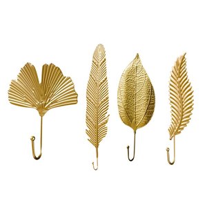 Handcrafted Leaves Design Metal Wall <strong>Hook</strong> and Holder With Custom Shaped and <strong>Size</strong> <strong>Hook</strong> and Rails in Cheap Price - Product Image 1