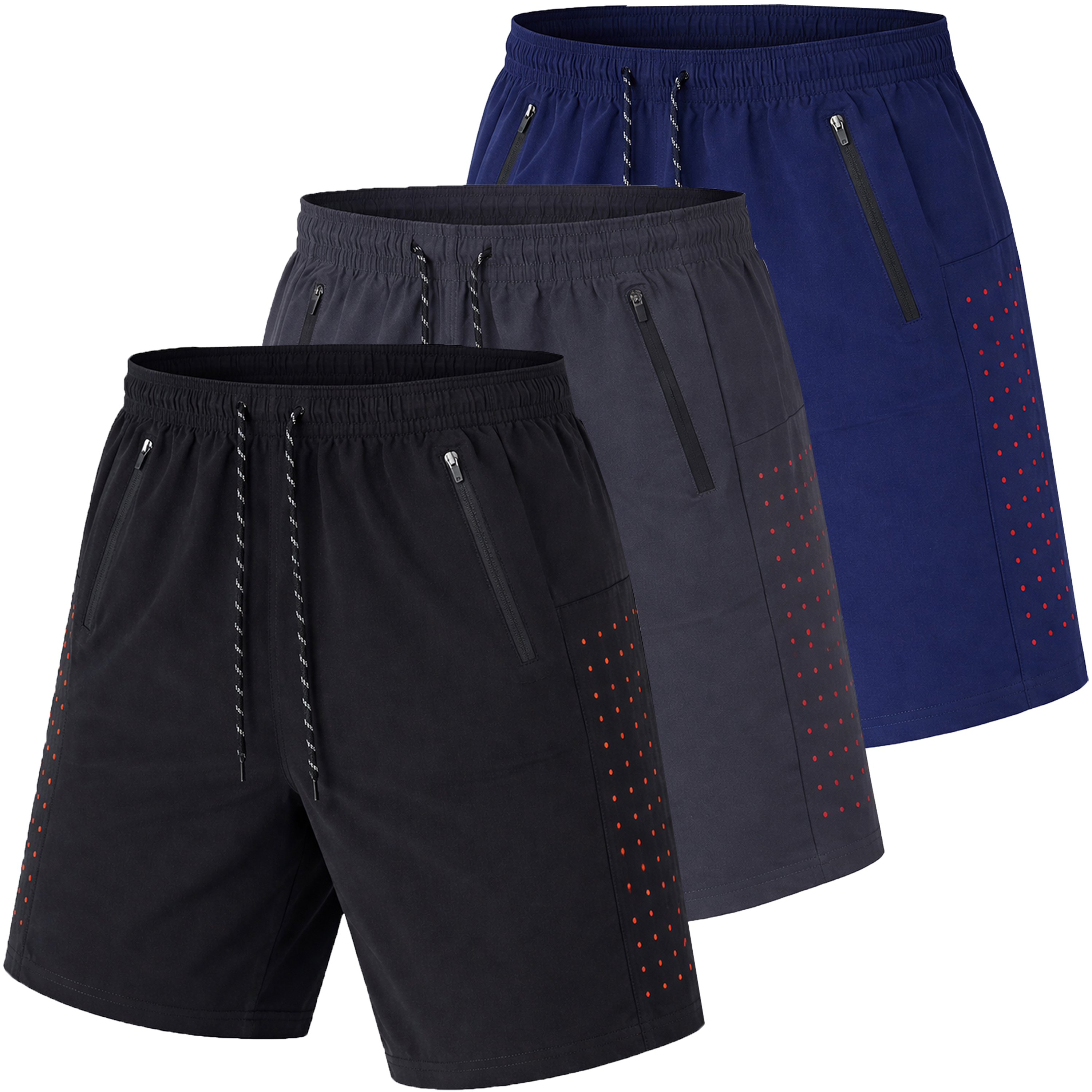 Black & Charcoal & Navy (Dotted Trim)