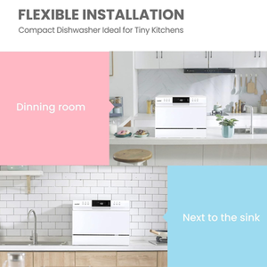 HOT DEAL Portable Mini Dishwasher, Energy Star, Countertop, 6 Place Settings, with 8 Washing <strong>Programs</strong>, Speed - Product Image 3