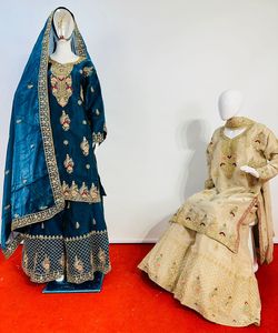 JimyChu限定の新しいデザインのカジュアルドレスフルヘビーケンケンプラゾダイヤモンドジャーカンストーンズデュパッタ7デザイン9色