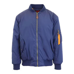 Yüksek kalite 100% Polyester Taslan tuval erkek uçuş bombacı ceket standı fermuar yıkanmış bak ODM toptan toplu mevcut - Product Image 5