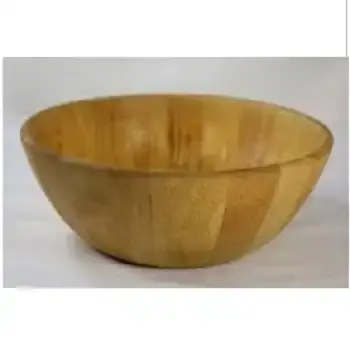 Custom small large thick kitchen wooden vegetable fruit salad mixing bowl wholesale round wooden bowl acacia wood salad bowl