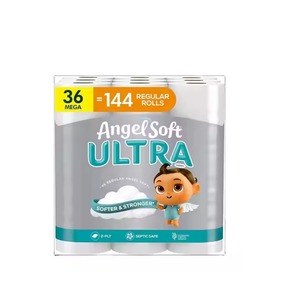 Melek yumuşak Ultra tuvalet kağıdı, 36 Mega rulo, 2 katlı banyo doku - Product Image 3