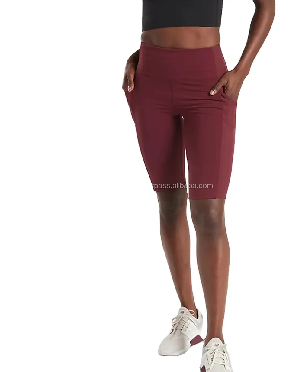 Nouvelle arrivée mode coton mélangé shorts en gros vélo femmes shorts, New Excursion Maroon élégant respirant court