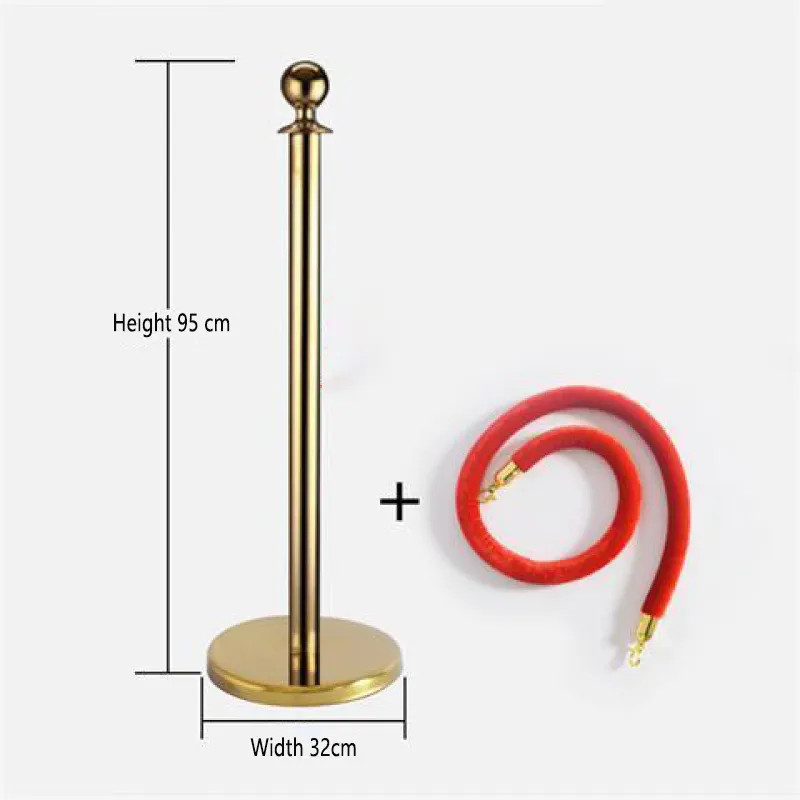 Montante in corda di velluto con barriera per il controllo della folla in oro