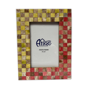 Cubic Bone Inlay Photo <strong>Frame</strong> Mosaic Grid Pattern MDF <strong>Frames</strong> Black Lines Modish Picture Holder <strong>Frame</strong> Decor/ Gifts /Display Accent - Product Image 5