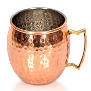 Pure <strong>Solid</strong> Hammered Moscow Mule Copper Mugs 18 <strong>Oz</strong> 500ml Copper <strong>Cups</strong> for Icy Cold Cocktails with Designer Metal Rope Handle - Product Image 3