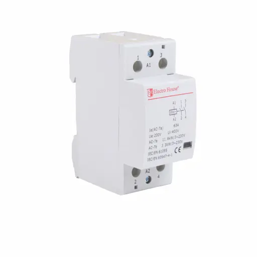 Contactor Modular 25A, 2 contactos normales abiertos e interruptor de contacto eléctrico, 230V