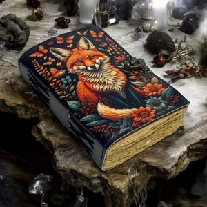 120แฮนด์เมดความร้อนผูกหน้าวารสาร10x7 deckle Art กระดาษ wiccan สะกดไดอารี่หนังสือสุนัขจิ้งจอกพิมพ์ - Product Image 3