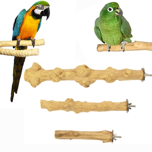 Kuş levrek kahve ahşap papağan kuş levrek ağaç standı doğal Java ahşap levrek - Product Image 1