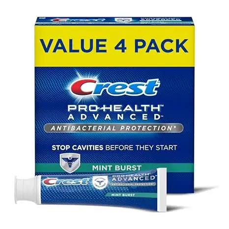 Crest pro-sức khỏe tiên tiến kháng khuẩn bảo vệ kem đánh răng, bạc hà nổ, 5 oz (Gói 4)